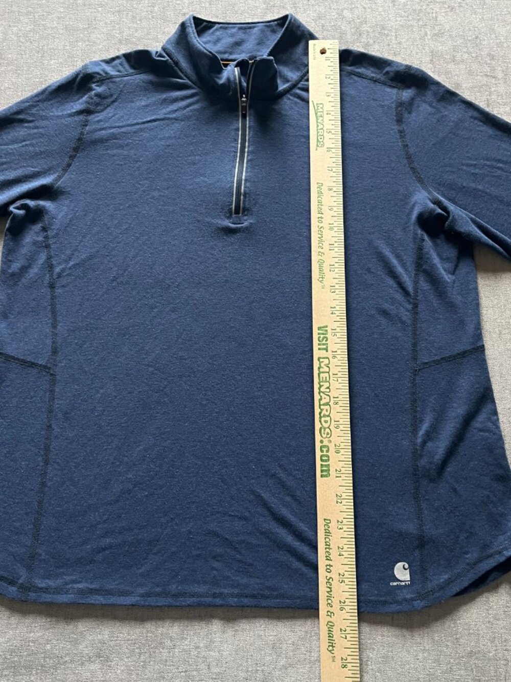 Carhartt  1/4 Zip Slightly Fitted Pullover Men XL Blue Relaxed Force Lightweight - Picture 10 of 10